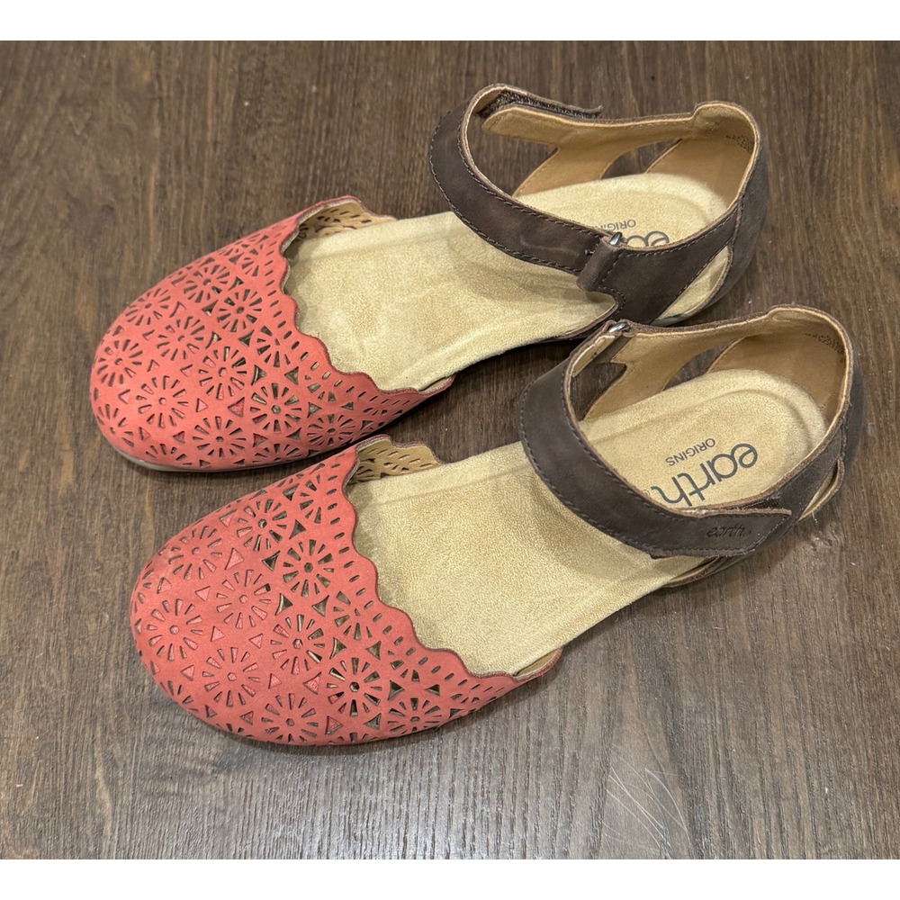 Earth Origins Women's Coral‎ Laser Cut Ankle Strap Comfort Sandal Show Granny 8W